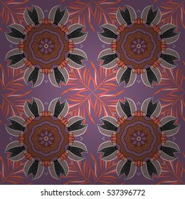 Mandalas background. Red, pink, white. Grass. Vector illustration. Radial gradient shape.