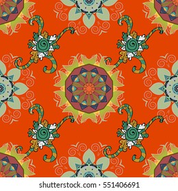 Orange Background Mandalas Background Raster Illustration Stock ...