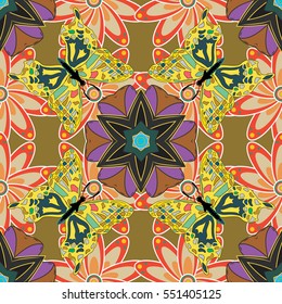 Mandalas background. Vector illustration texture. Colorful elements.