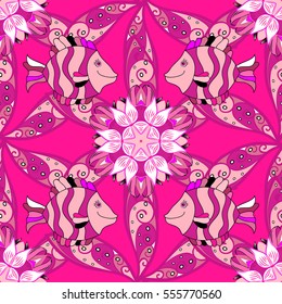 Mandalas background. Vector illustration texture. Colorful elements.