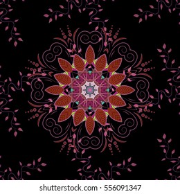 Mandalas background. vector illustration texture. Colorful elements. Radial gradient shadow.