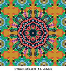 Mandalas background. Vector illustration texture. Colorful elements.