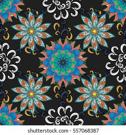Mandalas background. Vector illustration texture. Colorful elements.