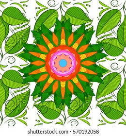 Mandalas background. Vector illustration texture. Colorful elements.
