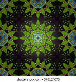 Mandalas background. Vector illustration texture. Colorful elements. Radial gradient shape.