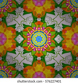 Mandalas background. Vector illustration texture. Colorful elements. Radial gradient shape.