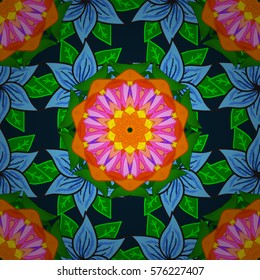 Mandalas background. Vector illustration texture. Colorful elements. Radial gradient shape.