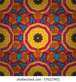 Mandalas background. Vector illustration texture. Colorful elements. Radial gradient shape.