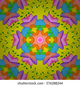 Mandalas background. Vector illustration texture. Colorful elements. Radial gradient shape.
