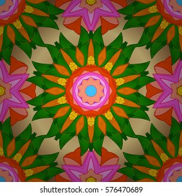 Mandalas background. Vector illustration texture. Colorful elements. Radial gradient shape.