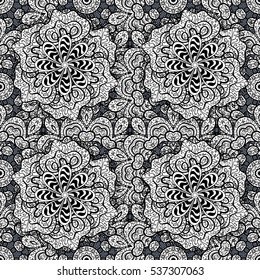 Mandalas background. White. Floral. Vector illustration.