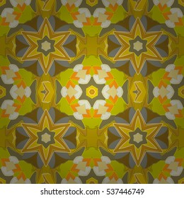 Mandalas background. Yellow, beige, white. Petal. Vector illustration.