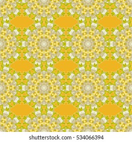 Mandalas background. Yellow. Vector illustration.
