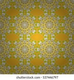 Mandalas background. Yellow. Vector illustration.