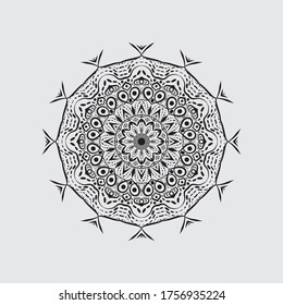 Mandalas with black and white for coloring book. Decorative round ornaments.