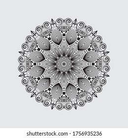Mandalas with black and white for coloring book. Decorative round ornaments.