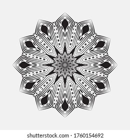 Mandalas with black and white for coloring book. Decorative round ornaments.