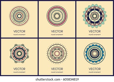 Mandalas collection. Hand drawn background. Vector illustration.