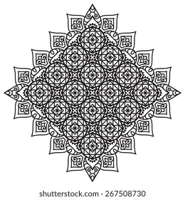 Mandalas collection. Round Ornament Pattern. Vintage decorative elements. Hand drawn background. Islam, Arabic, Indian, ottoman motifs.