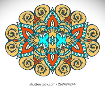 Mandalas collection. Round Ornament Pattern. Vintage decorative elements. Hand drawn background. Islam, Arabic, Indian, ottoman motifs.