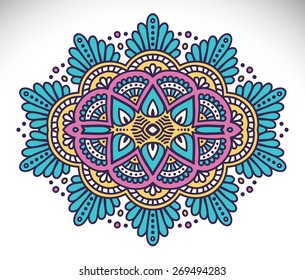 Mandalas collection. Round Ornament Pattern. Vintage decorative elements. Hand drawn background. Islam, Arabic, Indian, ottoman motifs.