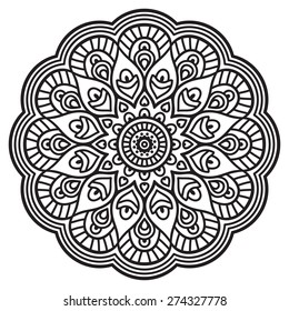 Mandalas collection. Round Ornament Pattern. Vintage decorative elements. Hand drawn background. Islam, Arabic, Indian, ottoman motifs.