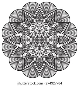 Mandalas collection. Round Ornament Pattern. Vintage decorative elements. Hand drawn background. Islam, Arabic, Indian, ottoman motifs.