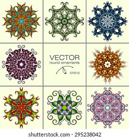 Mandalas collection. Round Ornament Pattern. Vintage decorative elements. Hand drawn background. Islam, Arabic, Indian, ottoman motifs.