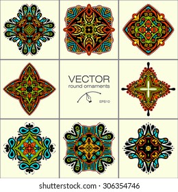 Mandalas collection. Round Ornament Pattern. Vintage decorative elements. Hand drawn background. Islam, Arabic, Indian, ottoman motifs.