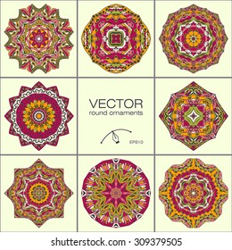 Mandalas collection. Round Ornament Pattern. Vintage decorative elements. Hand drawn background. Islam, Arabic, Indian, ottoman motifs.