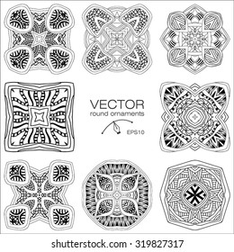 Mandalas collection. Round Ornament Pattern. Vintage decorative elements. Hand drawn background. Islam, Arabic, Indian, ottoman motifs.