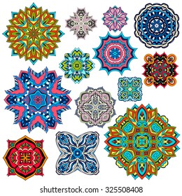 Mandalas collection. Round Ornament Pattern. Vintage decorative elements. Hand drawn background. Islam, Arabic, Indian, ottoman motifs.