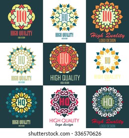 Mandalas collection. Round Ornament Pattern. Vintage decorative elements. Hand drawn high quality logo templates set. Islam, Arabic, Indian, ottoman motifs.