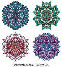 Mandalas collection. Round Ornament Pattern. Vintage decorative elements. Hand drawn background. Islam, Arabic, Indian, ottoman motifs.