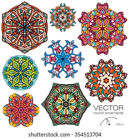 Mandalas collection. Round Ornament Pattern. Vintage decorative elements. Hand drawn background. Islam, Arabic, Indian, ottoman motifs.