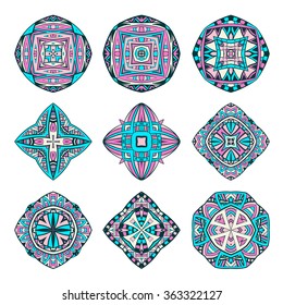 Mandalas collection. Round Ornament Pattern. Vintage decorative elements. Hand drawn background. Islam, Arabic, Indian, ottoman motifs.