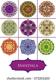 Mandalas collection. Round Ornament Pattern. Vintage decorative elements. 