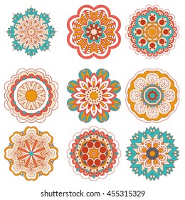 Mandalas collection. Round Ornament Pattern. Vintage decorative elements. Hand drawn background. Islam, Arabic, Indian, ottoman motifs.