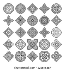 Mandalas collection. Round Ornament Pattern. Vintage decorative elements. Hand drawn background. Islam, Arabic, Indian ottoman motifs