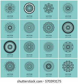 Mandalas collection. Round ornament pattern set. Vector illustration.