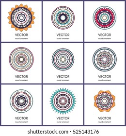 Mandalas collection. Vector illustration.