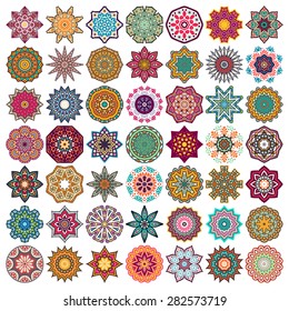 Mandalas collection. Vintage decorative elements. Hand drawn background. Islam, Arabic, Indian, ottoman motifs.