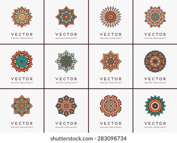Mandalas collection. Vintage decorative elements. Hand drawn background. Islam, Arabic, Indian, ottoman motifs.