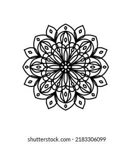 Mandalas for color ears. Decorative round ornament. Unusual flower shape. Oriental vector, Anti-stress therapy pattern. Weave design elements. Yoga logo Vector.