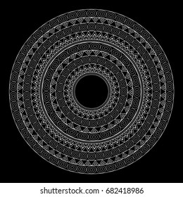Mandalas for coloring book. Decorative black and white round outline ornament. Unusual flower shape. Oriental vector and anti-stress therapy patterns