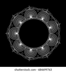 Mandalas for coloring book. Decorative black and white round outline ornament. Unusual flower shape. Oriental vector and anti-stress therapy patterns. Vector yoga logos design element.