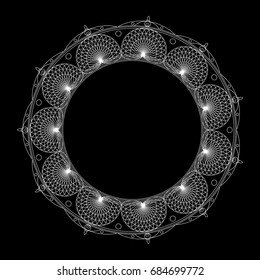 Mandalas for coloring book. Decorative black and white round outline ornament. Unusual flower shape. Oriental vector and anti-stress therapy patterns. Vector yoga logos design element.