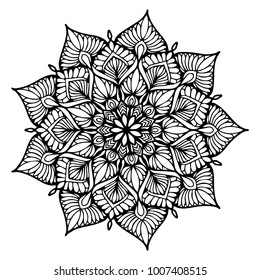 Mandalas for coloring book. Decorative round ornaments. Unusual flower shape. Oriental vector, Anti-stress therapy patterns. Weave design elements. Yoga logos Vector.