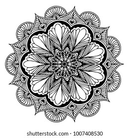 Mandalas for coloring book. Decorative round ornaments. Unusual flower shape. Oriental vector, Anti-stress therapy patterns. Weave design elements. Yoga logos Vector.