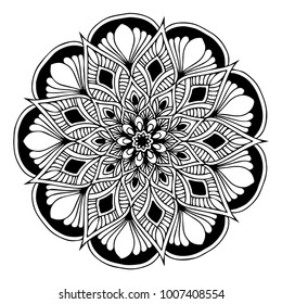 Mandalas for coloring book. Decorative round ornaments. Unusual flower shape. Oriental vector, Anti-stress therapy patterns. Weave design elements. Yoga logos Vector.
